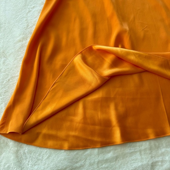 Rosetta Getty Keyhole Bias Silk T-Shirt Dress in Tange Tangerine Size 8 - Picture 6 of 10